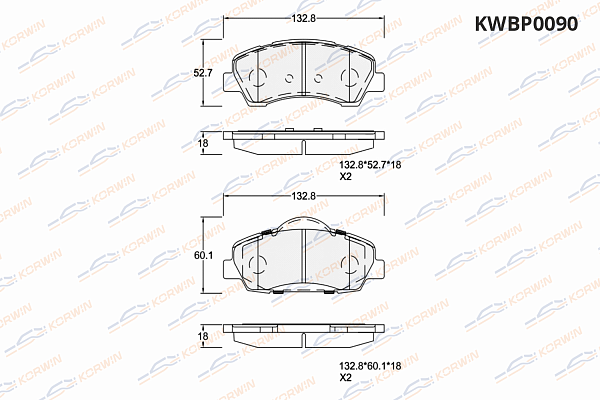 колодки тормозные дисковые korwin kwbp0090 оптом от производителя по низким ценам