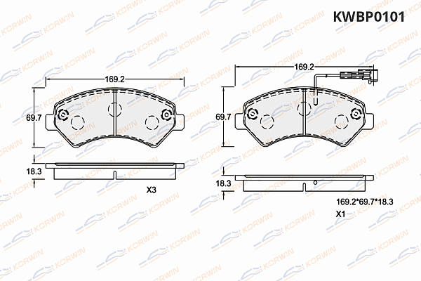 колодки тормозные дисковые korwin kwbp0101 оптом от производителя по низким ценам