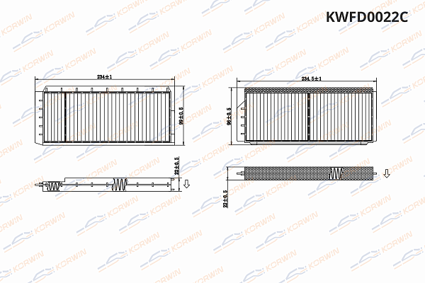 фильтр салонный угольный korwin kwfd0022c оптом от производителя по низким ценам