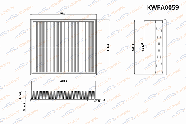 фильтр воздушный korwin kwfa0059 оптом от производителя по низким ценам