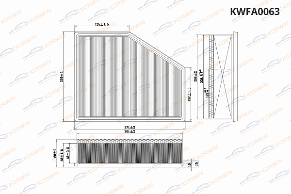 фильтр воздушный korwin kwfa0063 оптом от производителя по низким ценам