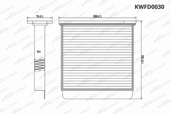 фильтр салонный korwin kwfd0030 оптом от производителя по низким ценам