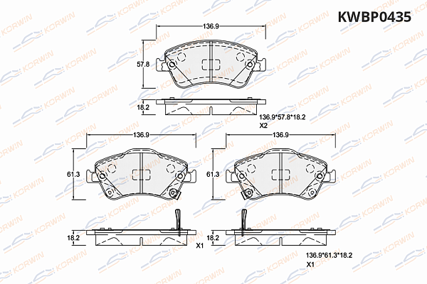 колодки тормозные дисковые korwin kwbp0435 оптом от производителя по низким ценам
