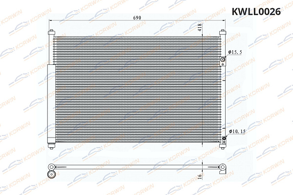 радиатор кондиционера korwin kwll0026 оптом от производителя по низким ценам