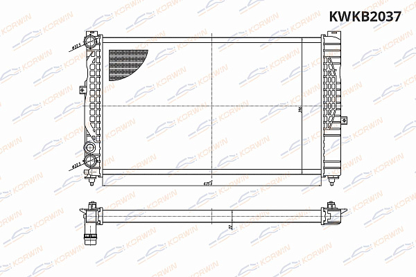 радиаторы охлаждения двигателя korwin kwkb2037 оптом от производителя по низким ценам