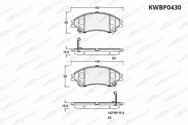 колодки тормозные дисковые korwin kwbp0430 оптом от производителя по низким ценам