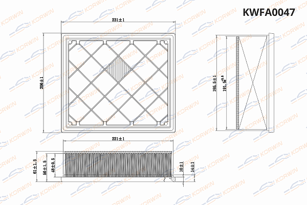 фильтр воздушный korwin kwfa0047 оптом от производителя по низким ценам