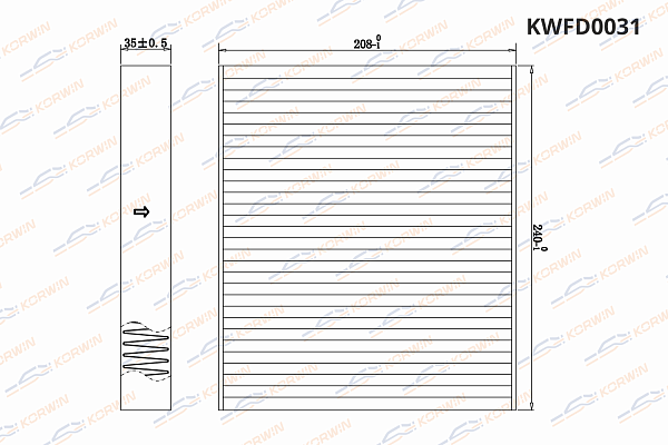 фильтр салонный korwin kwfd0031 оптом от производителя по низким ценам