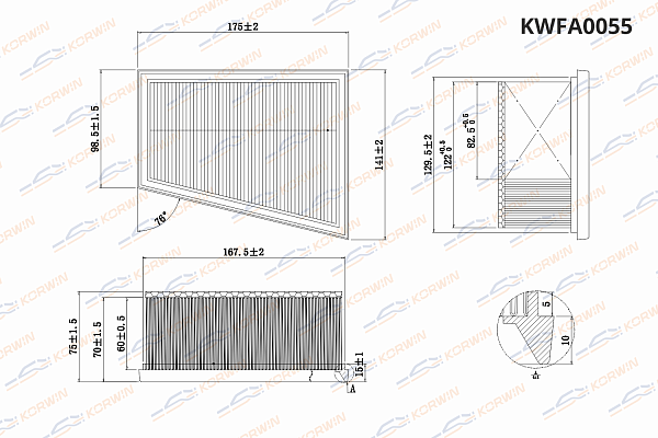 фильтр воздушный korwin kwfa0055 оптом от производителя по низким ценам