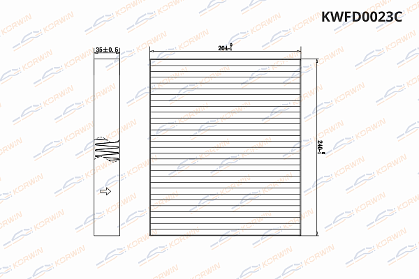 фильтр салонный угольный korwin kwfd0023c оптом от производителя по низким ценам