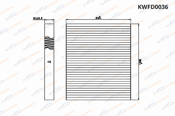 фильтр салонный korwin kwfd0036 оптом от производителя по низким ценам