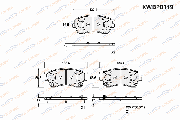 колодки тормозные дисковые korwin kwbp0119 оптом от производителя по низким ценам