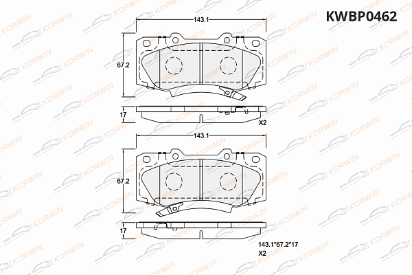 колодки тормозные дисковые korwin kwbp0462 оптом от производителя по низким ценам