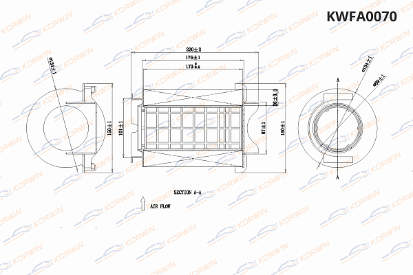 фильтр воздушный korwin kwfa0070 оптом от производителя по низким ценам