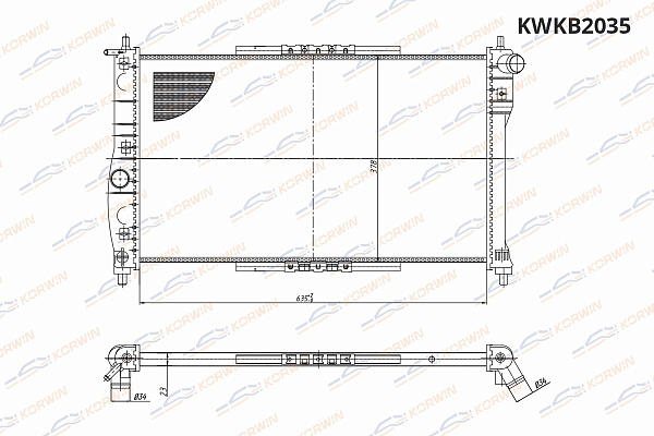 радиаторы охлаждения двигателя korwin kwkb2035 оптом от производителя по низким ценам