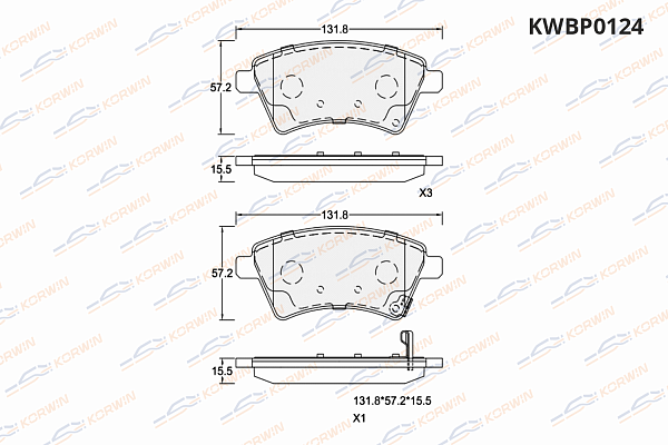 колодки тормозные дисковые korwin kwbp0124 оптом от производителя по низким ценам