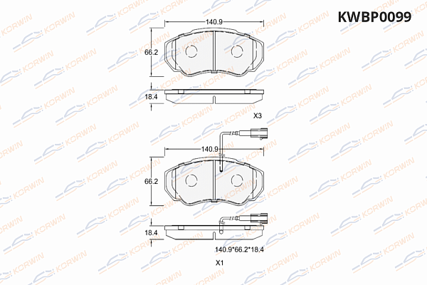 колодки тормозные дисковые korwin kwbp0099 оптом от производителя по низким ценам