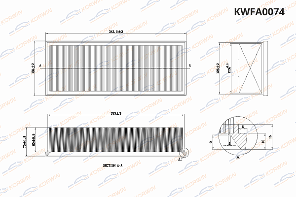 фильтр воздушный korwin kwfa0074 оптом от производителя по низким ценам