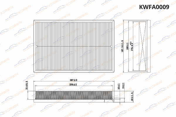 фильтр воздушный korwin kwfa0009 оптом от производителя по низким ценам