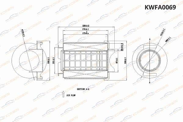 фильтр воздушный korwin kwfa0069 оптом от производителя по низким ценам