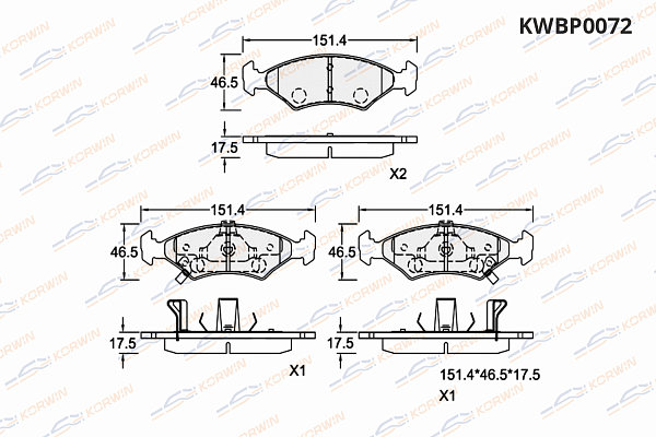 колодки тормозные дисковые korwin kwbp0072 оптом от производителя по низким ценам