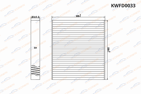фильтр салонный korwin kwfd0033 оптом от производителя по низким ценам