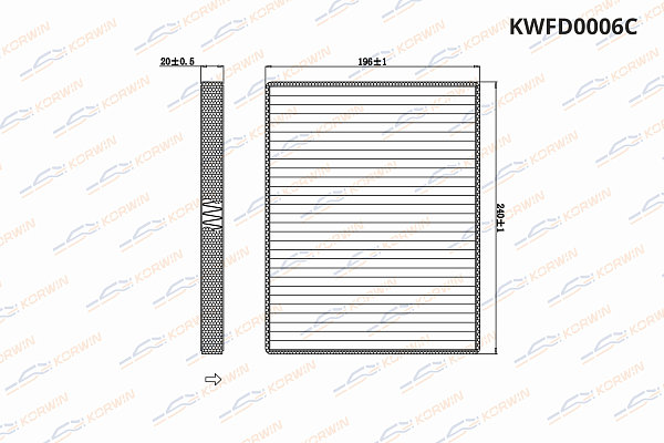 фильтр салонный угольный korwin kwfd0006c оптом от производителя по низким ценам