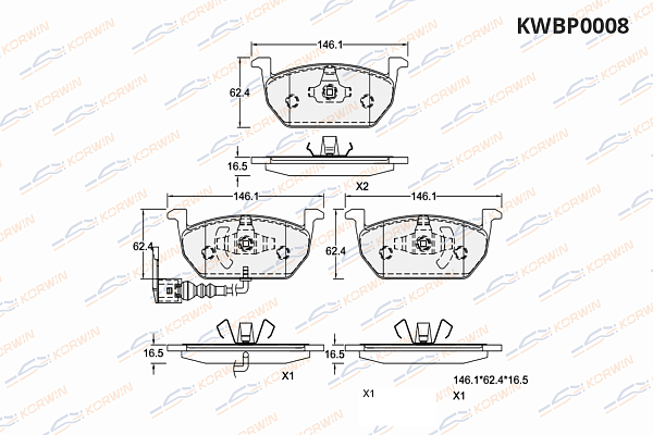 колодки тормозные дисковые korwin kwbp0008 оптом от производителя по низким ценам