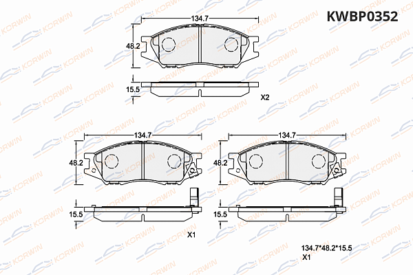 колодки тормозные дисковые korwin kwbp0352 оптом от производителя по низким ценам