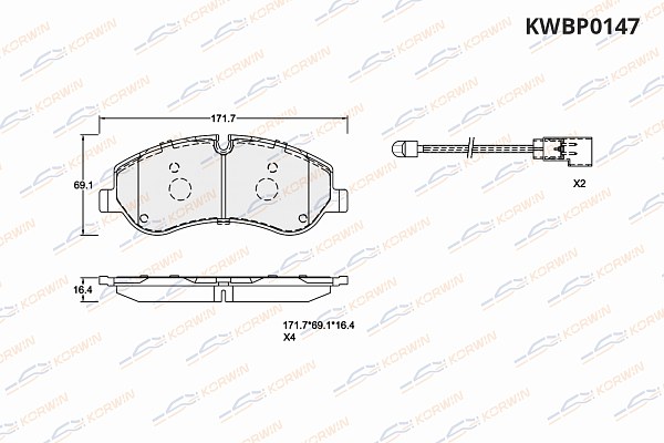 колодки тормозные дисковые korwin kwbp0147 оптом от производителя по низким ценам