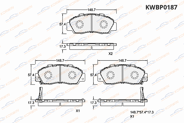 колодки тормозные дисковые korwin kwbp0187 оптом от производителя по низким ценам