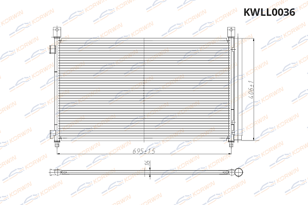 радиатор кондиционера korwin kwll0036 оптом от производителя по низким ценам