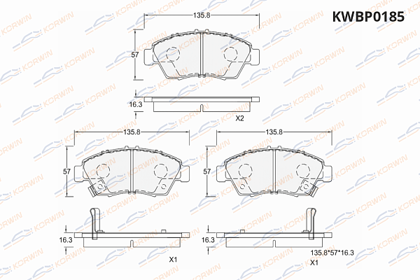 колодки тормозные дисковые korwin kwbp0185 оптом от производителя по низким ценам