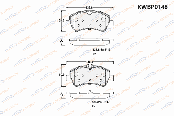 колодки тормозные дисковые korwin kwbp0148 оптом от производителя по низким ценам