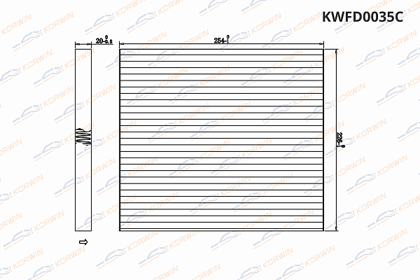 фильтр салонный угольный korwin kwfd0035c оптом от производителя по низким ценам