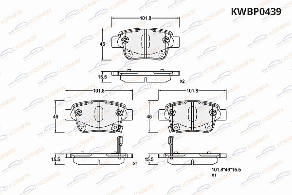 колодки тормозные дисковые korwin kwbp0439 оптом от производителя по низким ценам