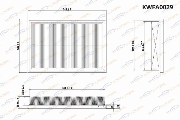 фильтр воздушный korwin kwfa0029 оптом от производителя по низким ценам