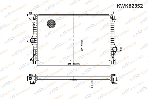 радиатор охлаждения двигателя korwin kwkb2352 оптом от производителя по низким ценам