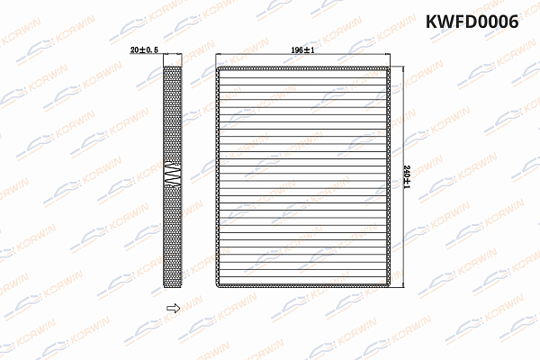 фильтр салонный korwin kwfd0006 оптом от производителя по низким ценам