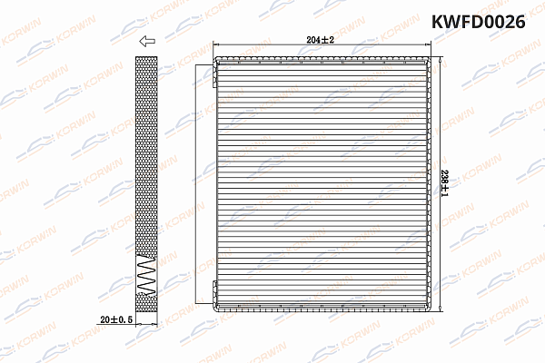 фильтр салонный korwin kwfd0026 оптом от производителя по низким ценам