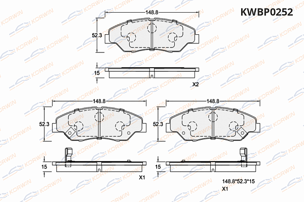 колодки тормозные дисковые korwin kwbp0252 оптом от производителя по низким ценам